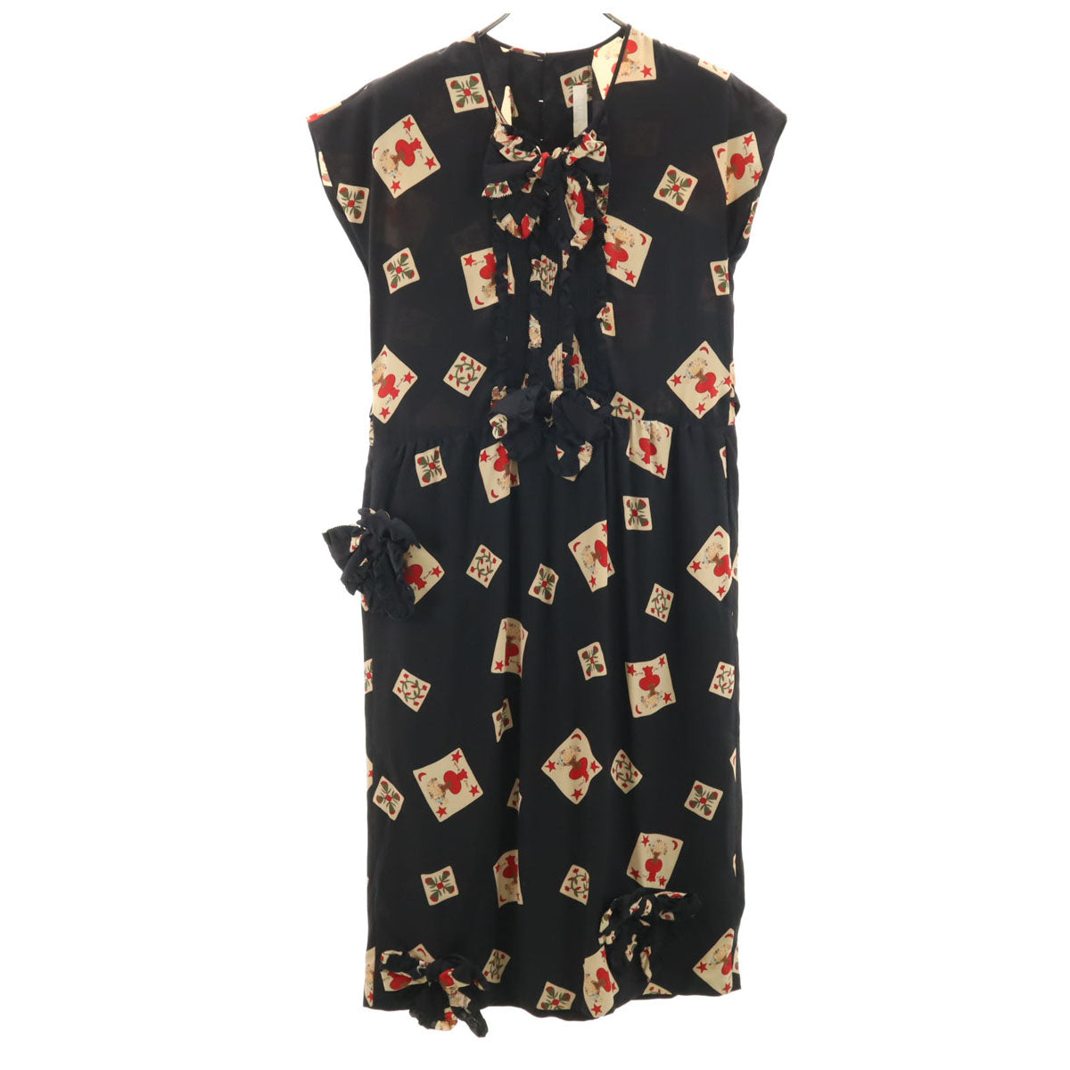 PINK HOUSE ピンクハウス 花柄 フレンチスリーブ ワンピース ブラック レディース