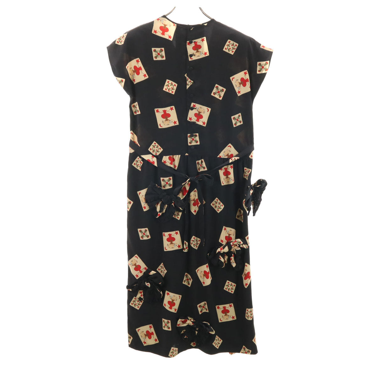 PINK HOUSE ピンクハウス 花柄 フレンチスリーブ ワンピース ブラック レディース