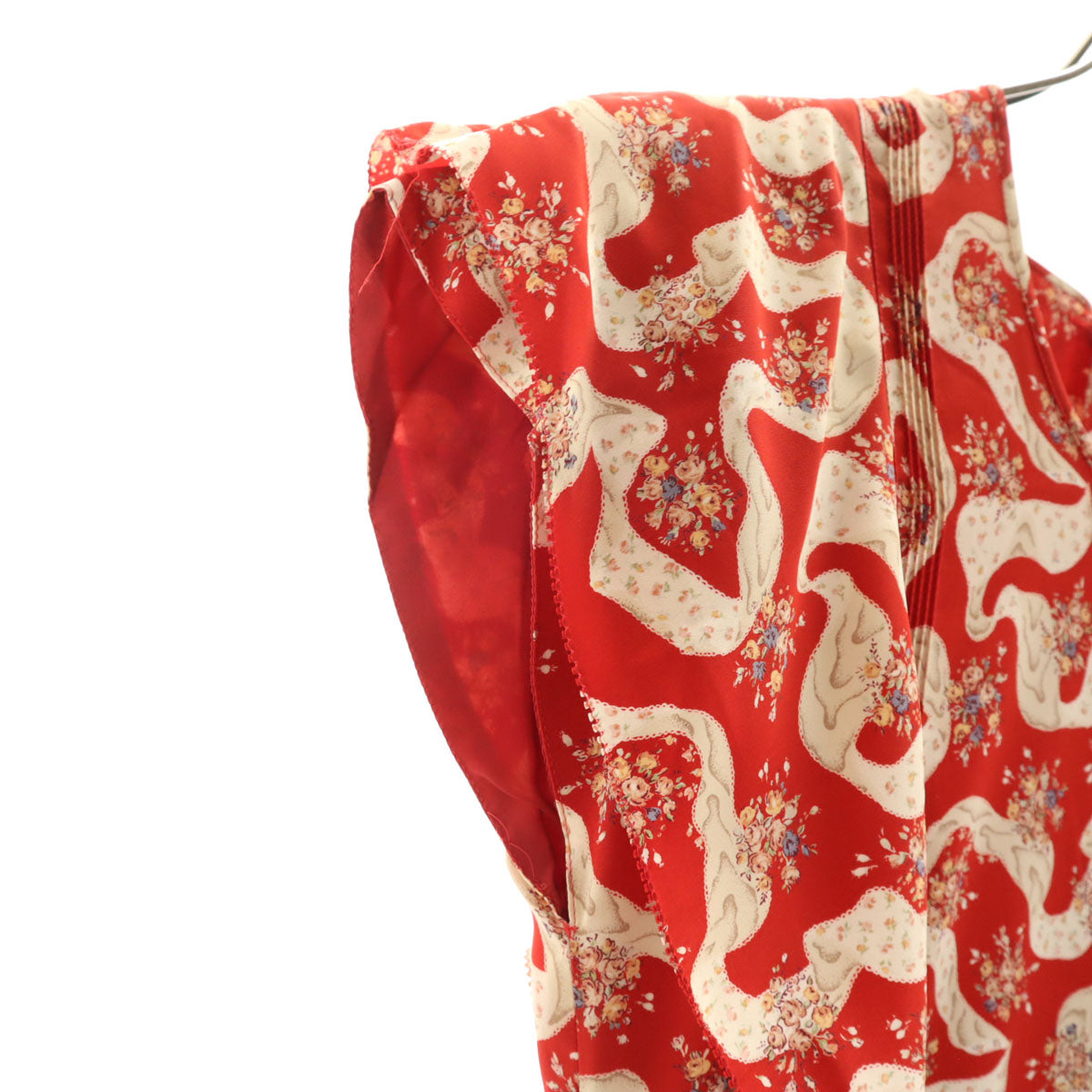 PINK HOUSE ピンクハウス 花柄 フレンチスリーブ ワンピース レッド レディース