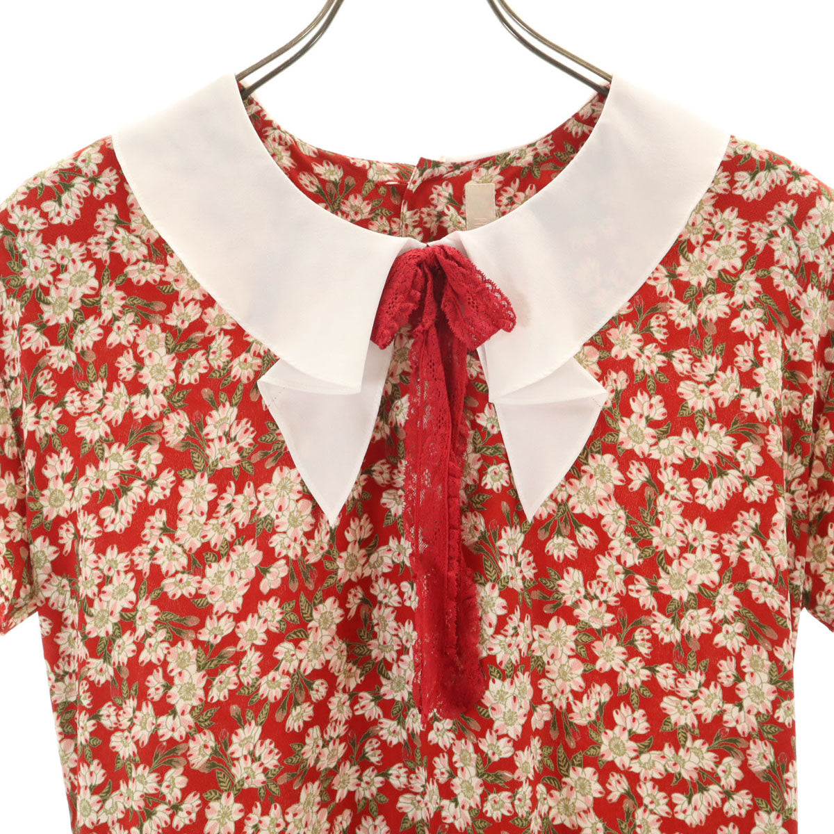 ピンクハウス花柄半袖ワンピース PINK HOUSE ピンクハウス 花柄 半袖 ワンピース レッド