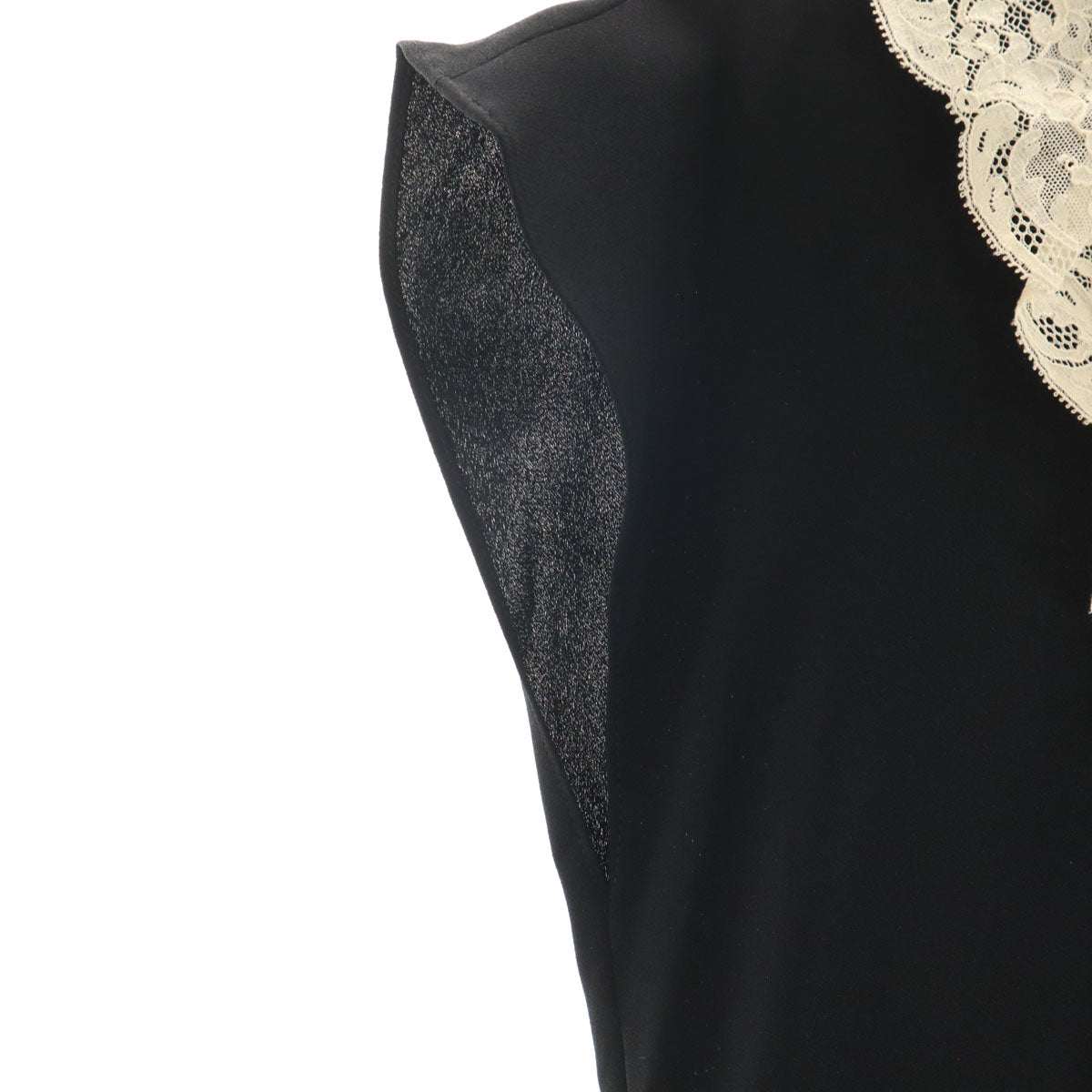 PINK HOUSE ピンクハウス フレンチスリーブ レース襟 ワンピース ブラック レディース