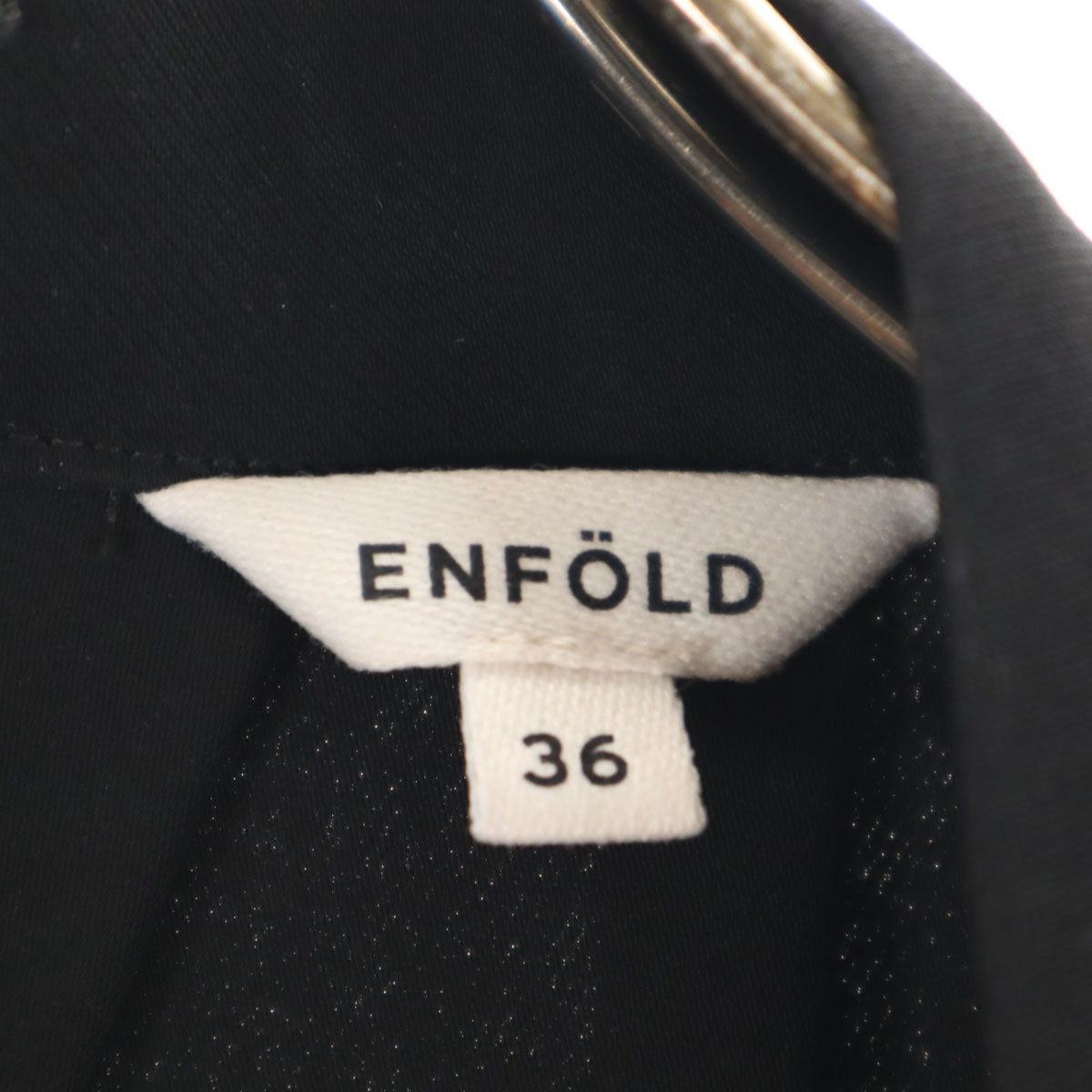 ENFOLD エンフォルド フレンチスリーブ タック ボトルネック ロングワンピース 36 ブラック系 レディース