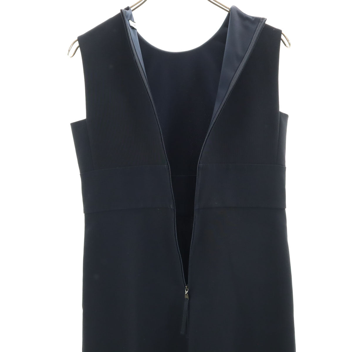 FOXEY NEW YORK フォクシーニューヨーク ノースリーブ 膝丈ワンピース 40 ネイビー レディース