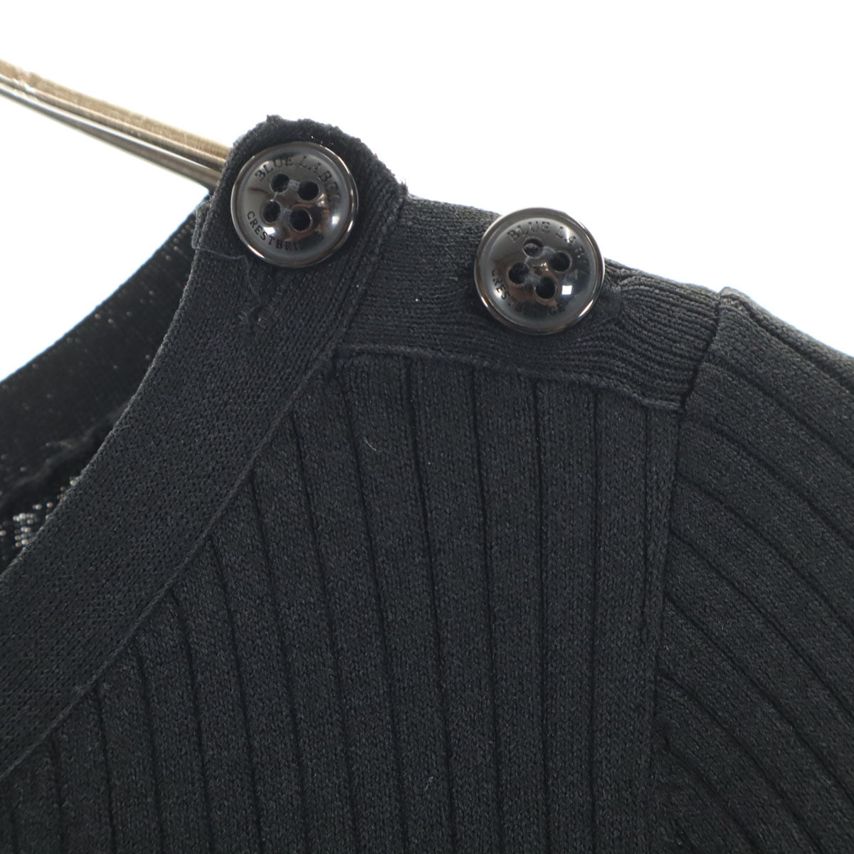 BLUE LABEL CRESTBRIDGE ブルーレーベルクレストブリッジ 半袖 ニット切替 ワンピース 36 黒系 三陽商会 レディース