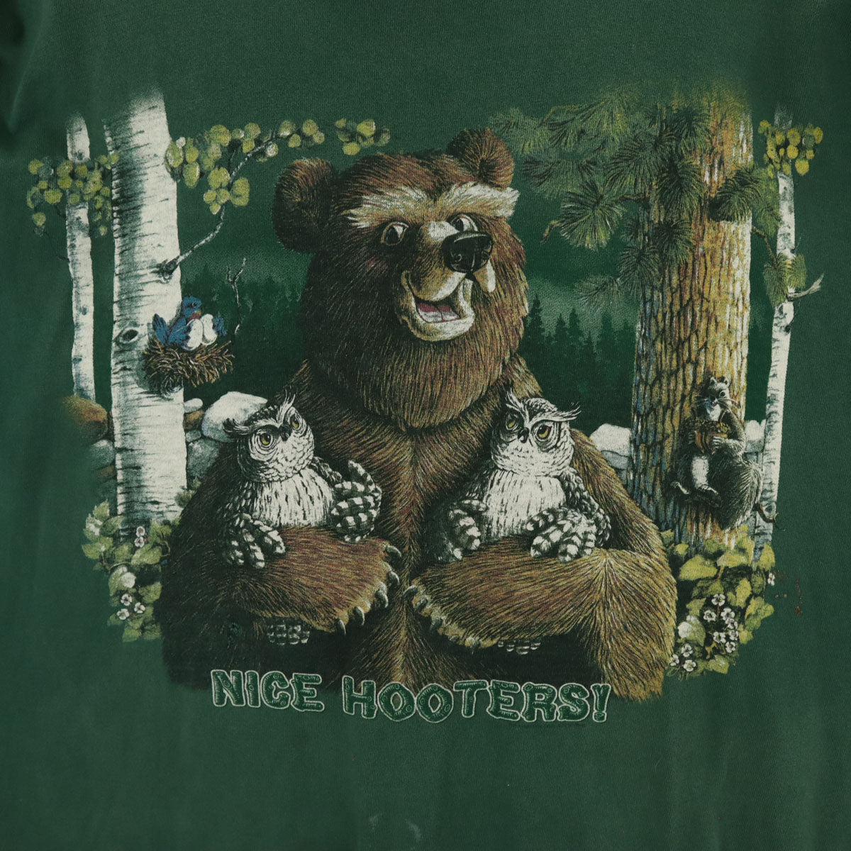 THE MOUNTAIN ザ マウンテン NICE HOOTERS プリント 半袖 Tシャツ XXXL グリーン アニマル ビッグサイズ メンズ