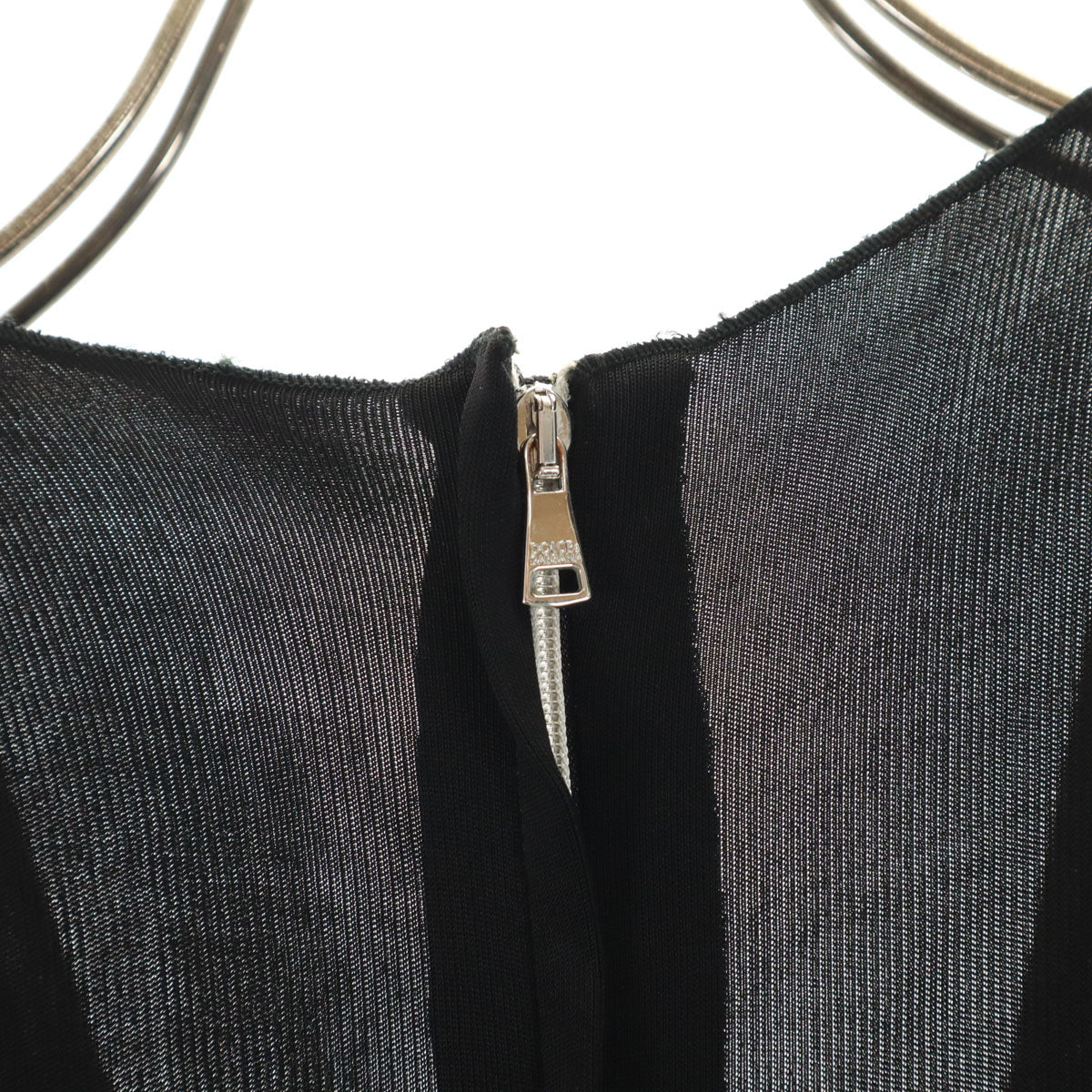 DOLCE&GABBANA ドルチェアンドガッバーナ イタリア製 半袖 Vネック ワンピース 42 ブラック レディース