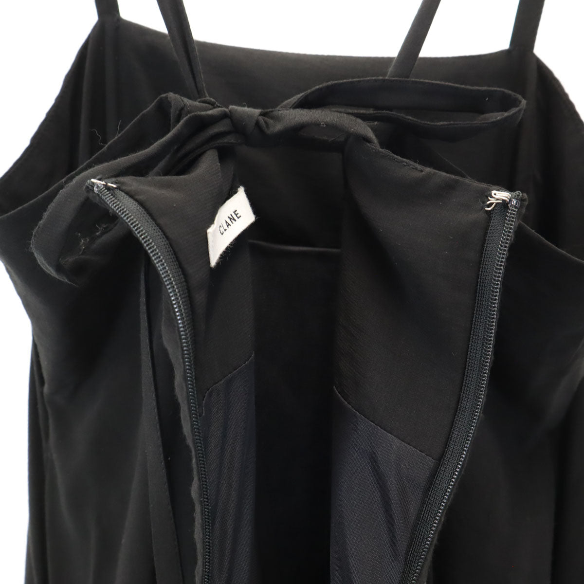CLANE クラネ キャミワンピース 1 ブラック系 バックファスナー レディース