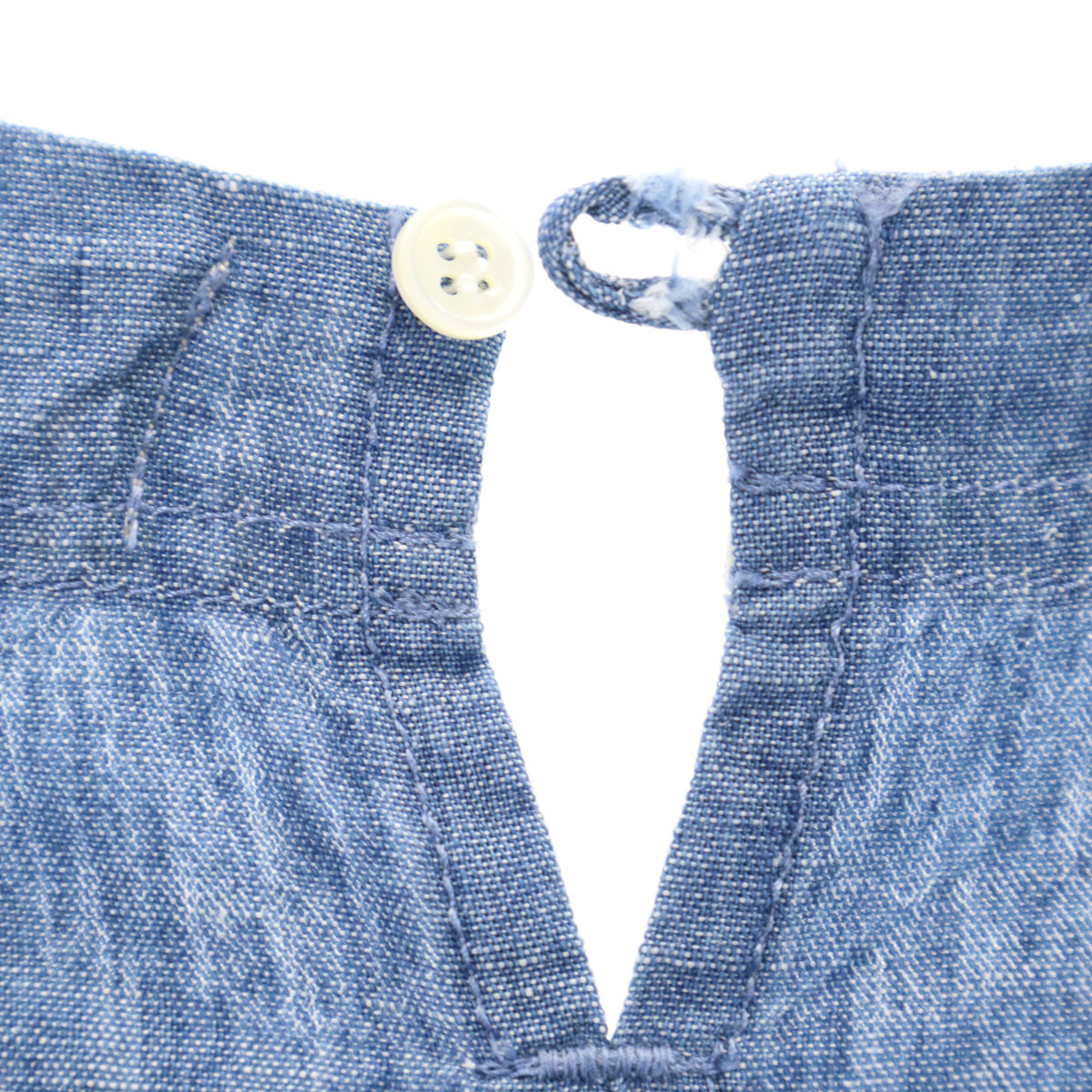 tsumugi ツムギ 半袖 ダンガリー ワンピース F ブルー系 レディース