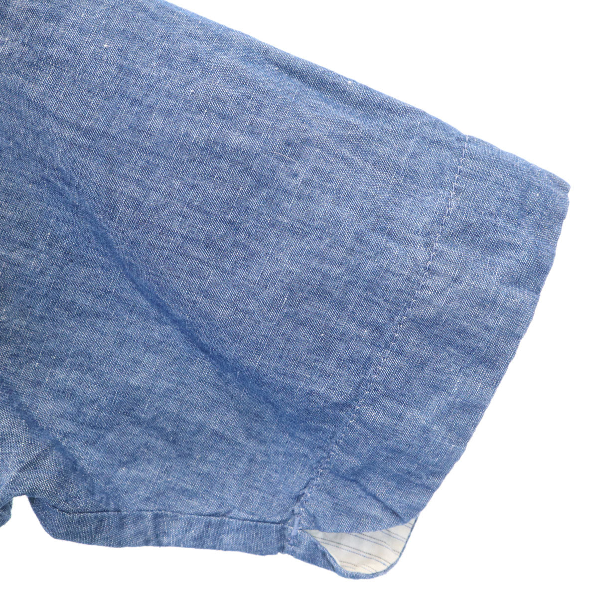 tsumugi ツムギ 半袖 ダンガリー ワンピース F ブルー系 レディース