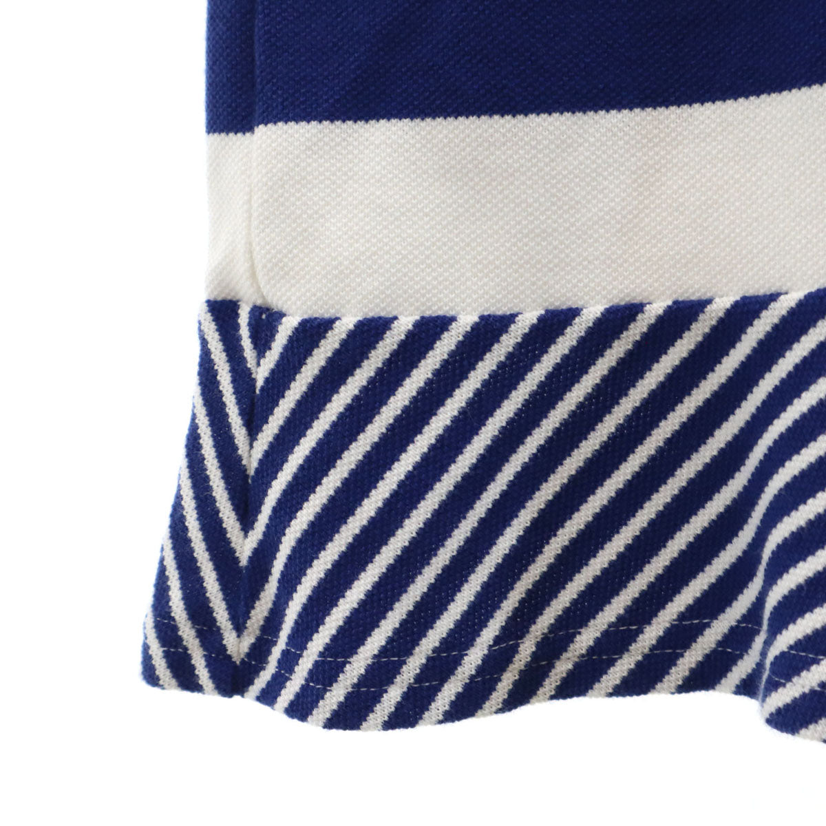 PEARLY GATES パーリーゲイツ 日本製 ボーダー柄 ゴルフ ノースリーブ ポロ ワンピース 0 0 ホワイト 鹿の子 レディース