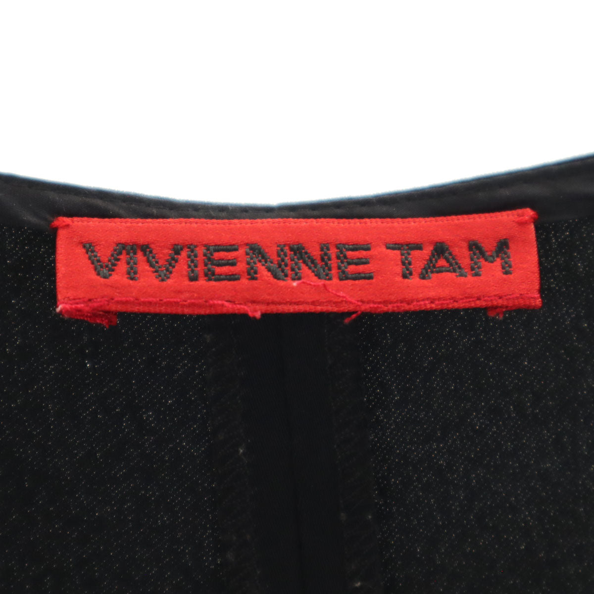 VIVIENNE TAM ヴィヴィアンタム 半袖 膝丈ワンピース 1 黒 レディース