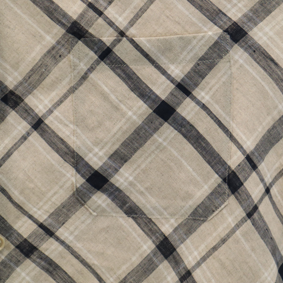 Y's BANG ON! ワイズ バングオン 日本製 リネン チェック柄 長袖 ロング シャツ 2 グレージュ ヨウジヤマモト メンズ