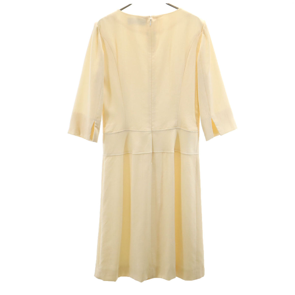 GIVENCHY ジバンシィ 90s 日本製 オールド ストライプ 7分袖 ワンピース 40 ペールオレンジ系 レディース