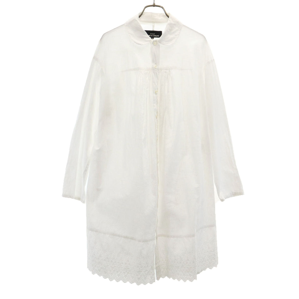 tricot COMME des GARCONS トリココムデギャルソン 2010年 日本製 リネンブレンド 長袖 シャツワンピース M ホワイト レディース