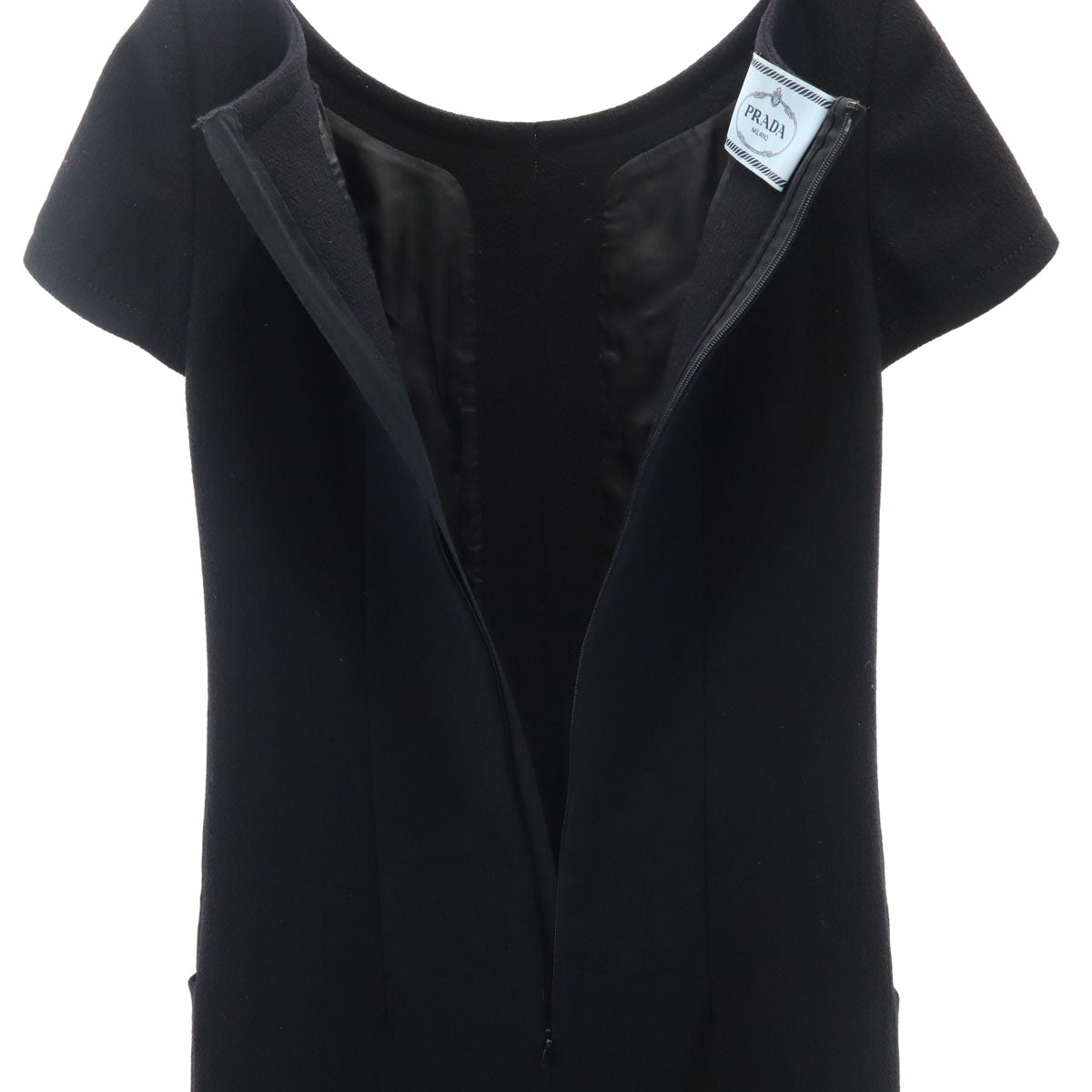 PRADA プラダ イタリア製 半袖 ワンピース 38 ブラック レディース