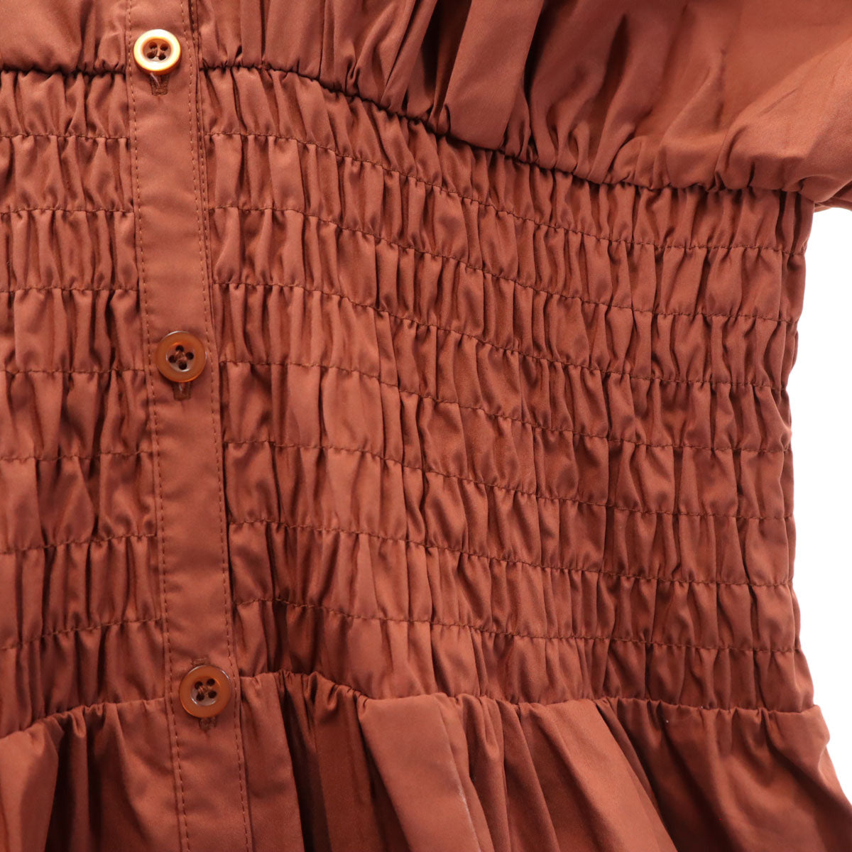 未使用 emmi エミ 半袖 Vネック ロングワンピース 1 ブラウン系 レディース