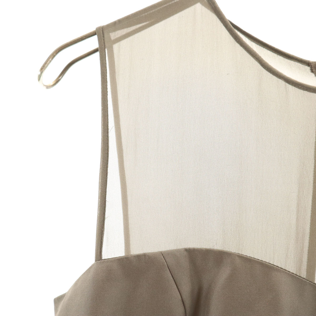 DAISY LIN For FOXEY デイジーリンフォーフォクシー 日本製 シルク ノースリーブ ギャザー ワンピース 40 グレーブラウン系 レディース