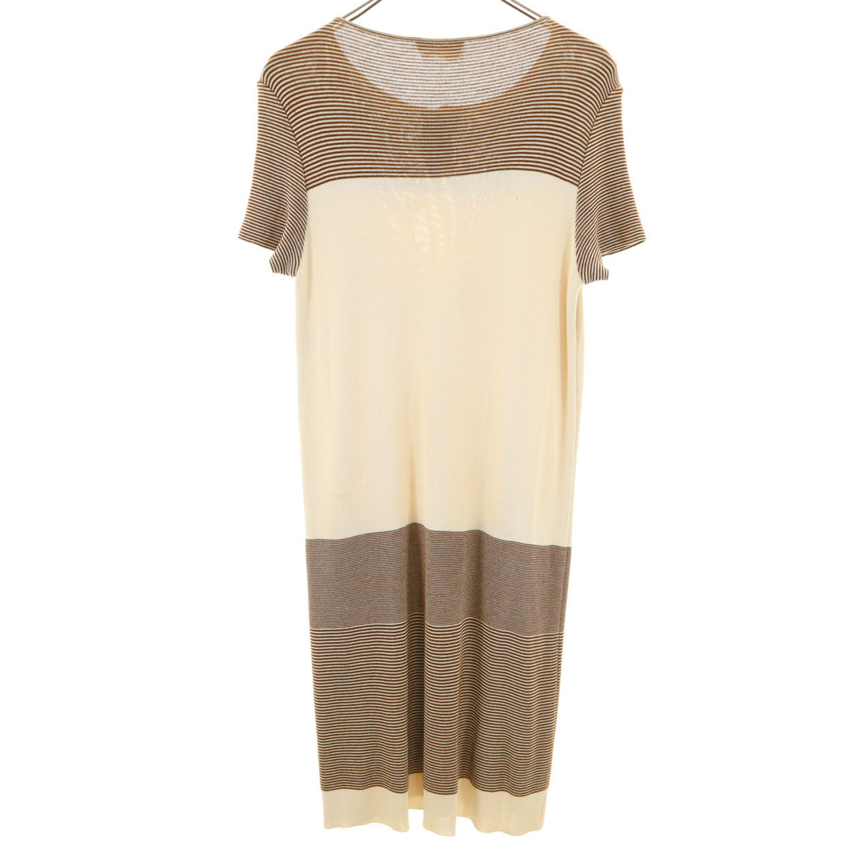 Salvatore Ferragamo サルヴァトーレフェラガモ 90s イタリア製 オールド 半袖 ニット ワンピース M ベージュ レディース