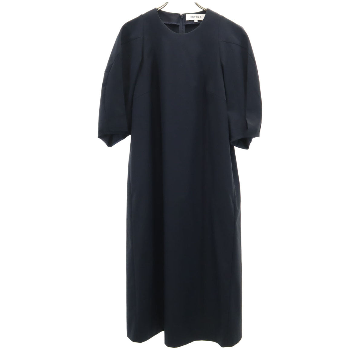 ENFOLD エンフォルド 5分袖 ワンピース 38 ネイビー レディース