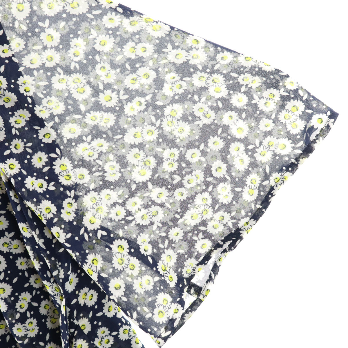 HANAE MORI 森英恵 ハナエモリ 日本製 花柄 半袖 ロングワンピース 38 ネイビー系 バックファスナー レディース