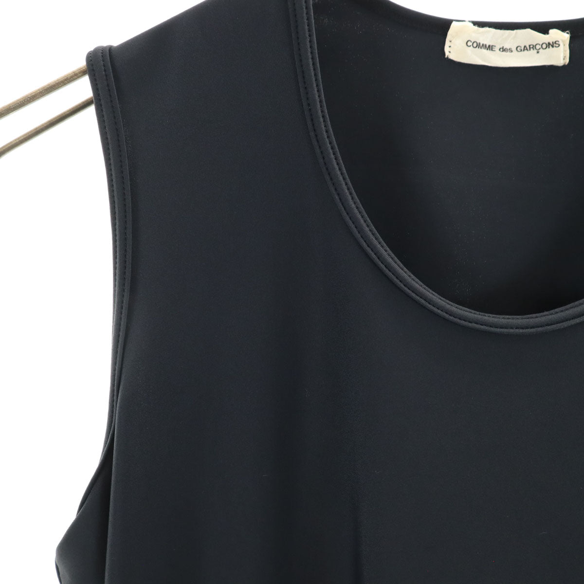 COMME des GARCONS コムデギャルソン 90s 1997年 オールド ドット ノースリーブ ストレッチ フレア ワンピース ブラック系 レディース