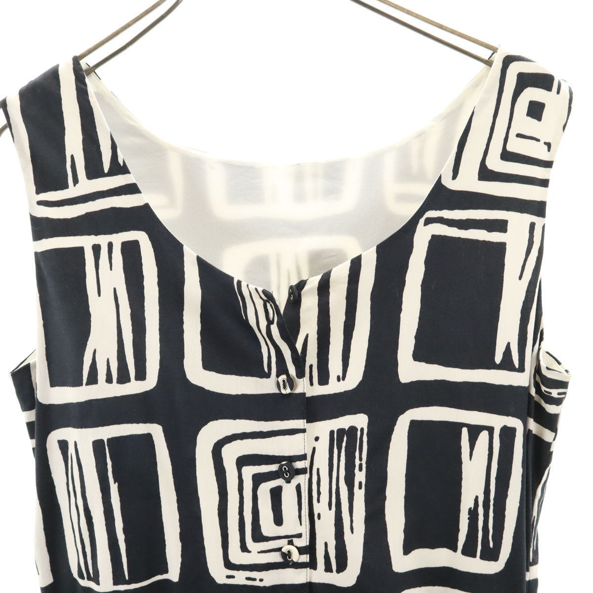 marimekko マリメッコ 総柄 ノースリーブ ワンピース 36 ブラック系 レディース