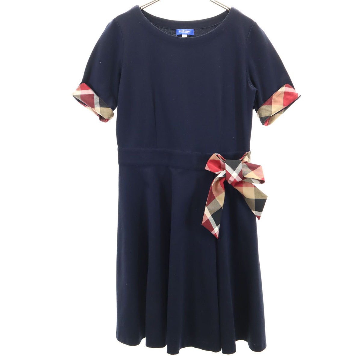 BLUE LABEL CRESTBRIDGE ブルーレーベルクレストブリッジ 半袖 ワンピース 38 ネイビー系 三陽商会 レディース