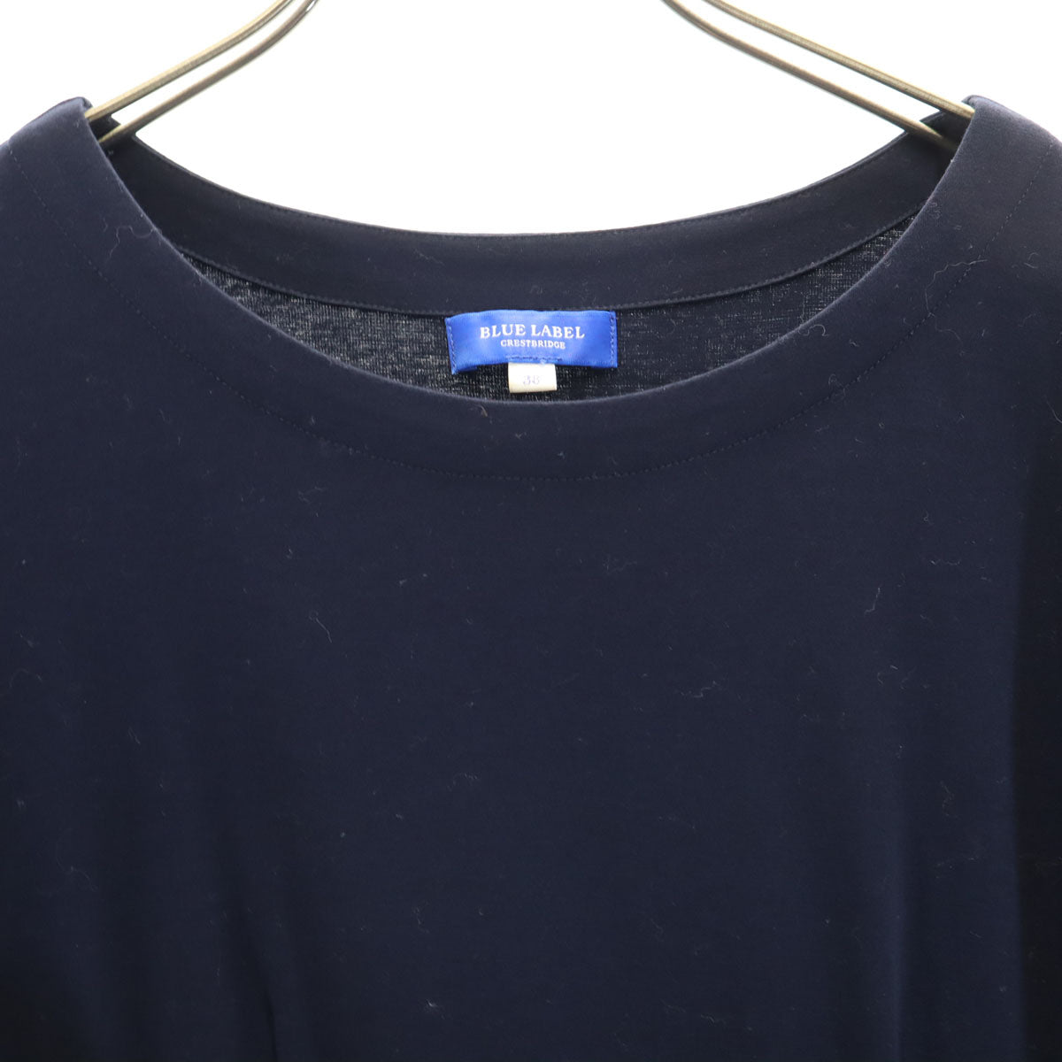 BLUE LABEL CRESTBRIDGE ブルーレーベルクレストブリッジ 半袖 ワンピース 38 ネイビー系 三陽商会 レディース