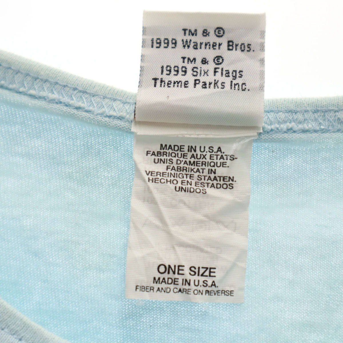 Six Flags 90s USA製 オールド ルーニーテューンズ トゥイーティー 半袖 ワンピース ONE SIZE 水色 シングルステッチ レディース