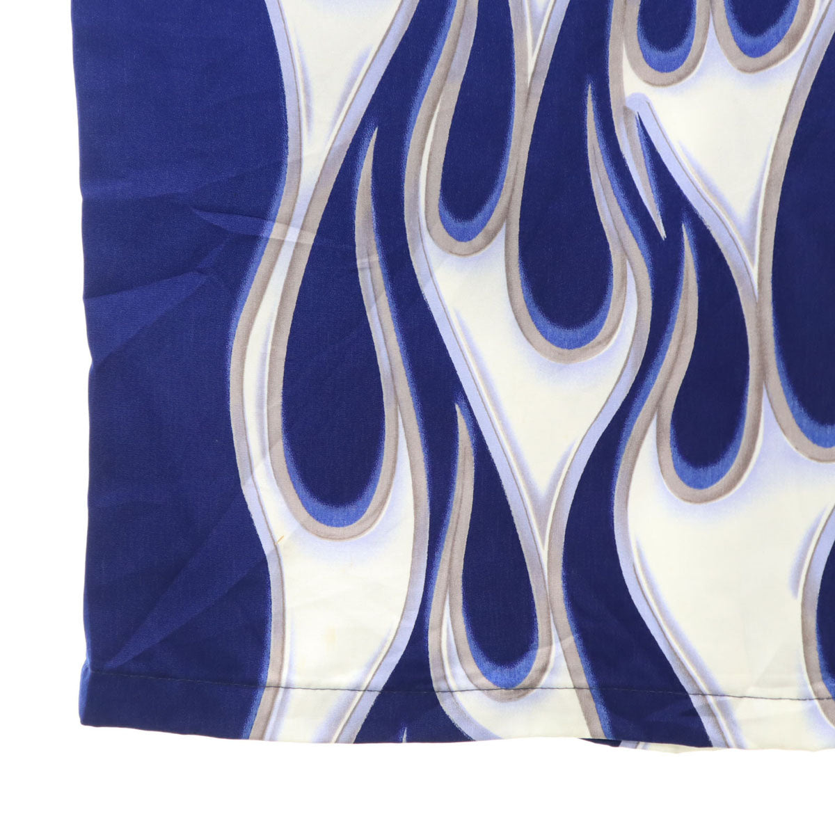 MT:2 ファイヤーパターン 半袖 オープンカラーシャツ XXXL ブルー ビッグサイズ メンズ