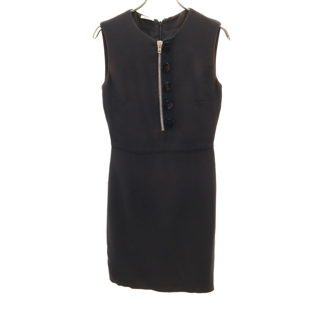 MIUMIU ミュウミュウ イタリア製 ノースリーブ ワンピース 36 黒 レディース