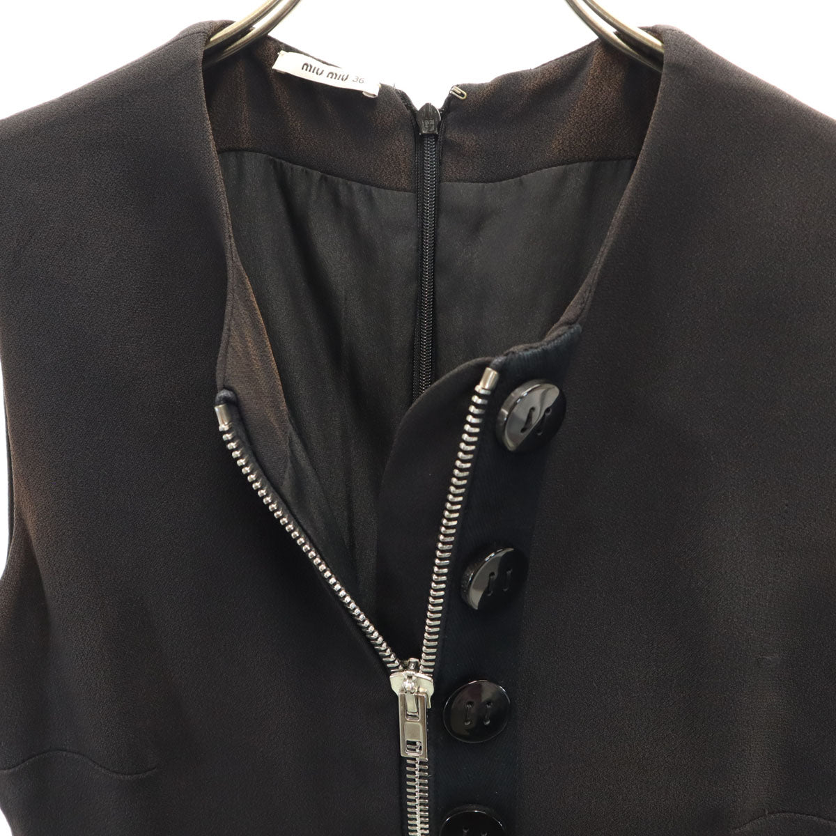 MIUMIU ミュウミュウ イタリア製 ノースリーブ ワンピース 36 黒 レディース