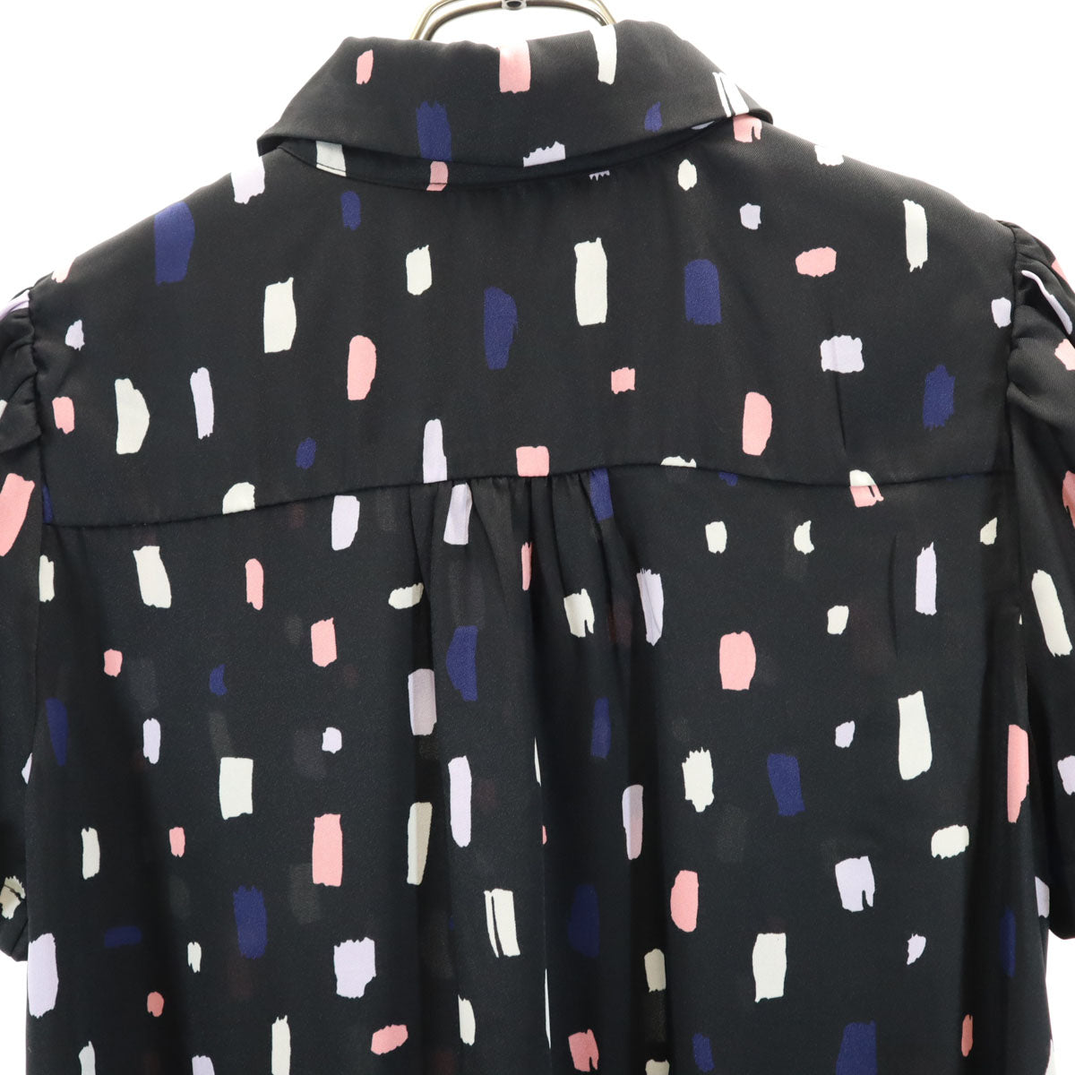 Kate Spade ケイトスペード 総柄 半袖 ワンピース S ブラック系 レディース