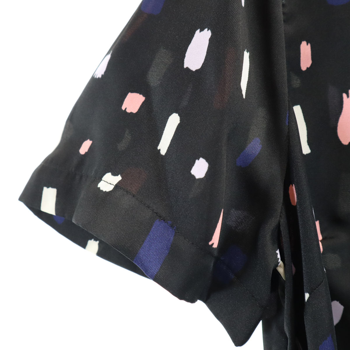 Kate Spade ケイトスペード 総柄 半袖 ワンピース S ブラック系 レディース