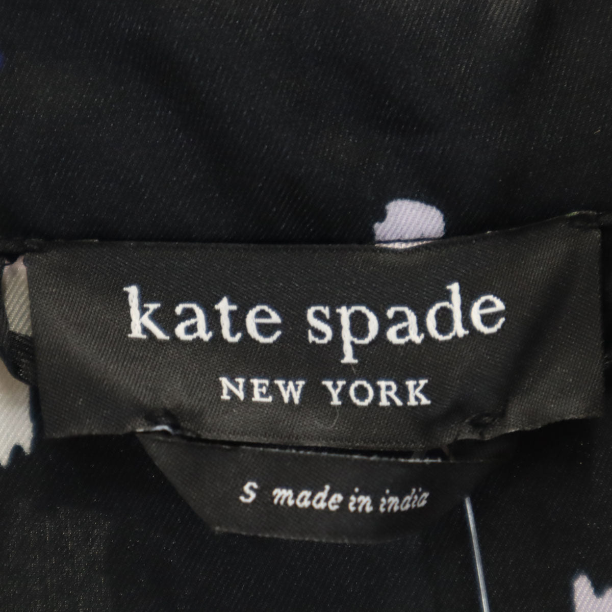 Kate Spade ケイトスペード 総柄 半袖 ワンピース S ブラック系 レディース