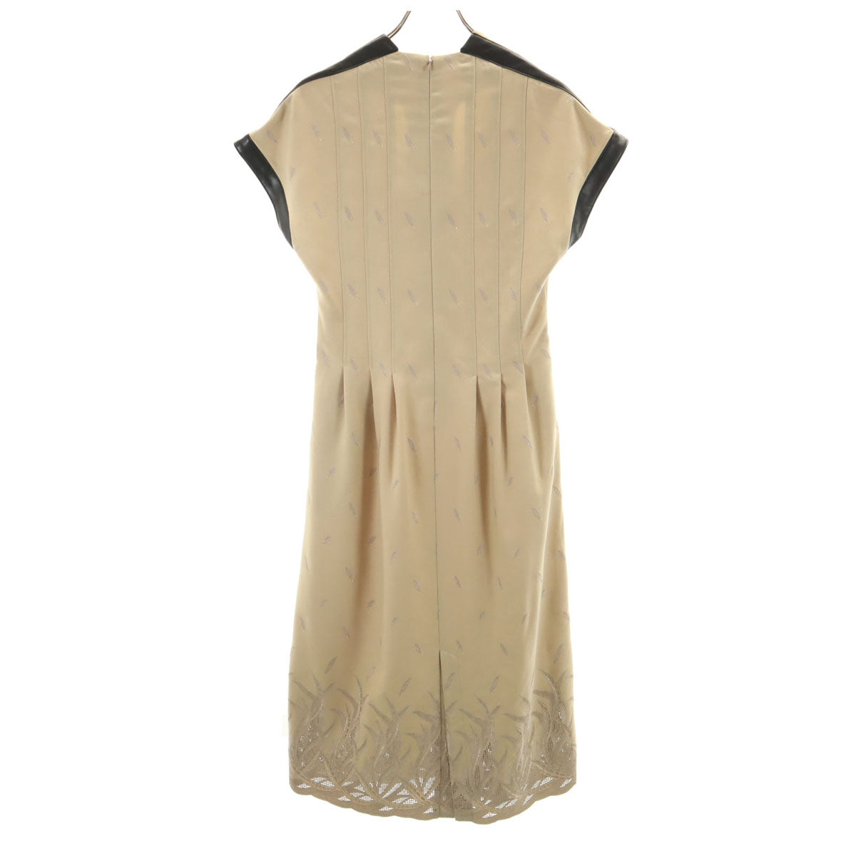 MURAL ミューラル 未使用 総柄 半袖 刺繍 ロングワンピース 1 ベージュ タグ付き レディース