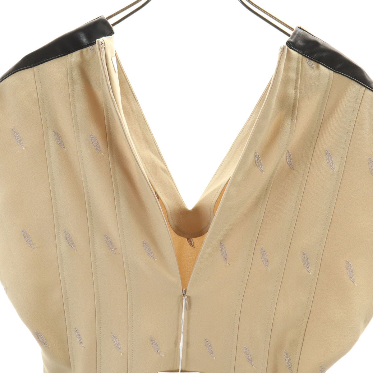 MURAL ミューラル 未使用 総柄 半袖 刺繍 ロングワンピース 1 ベージュ タグ付き レディース