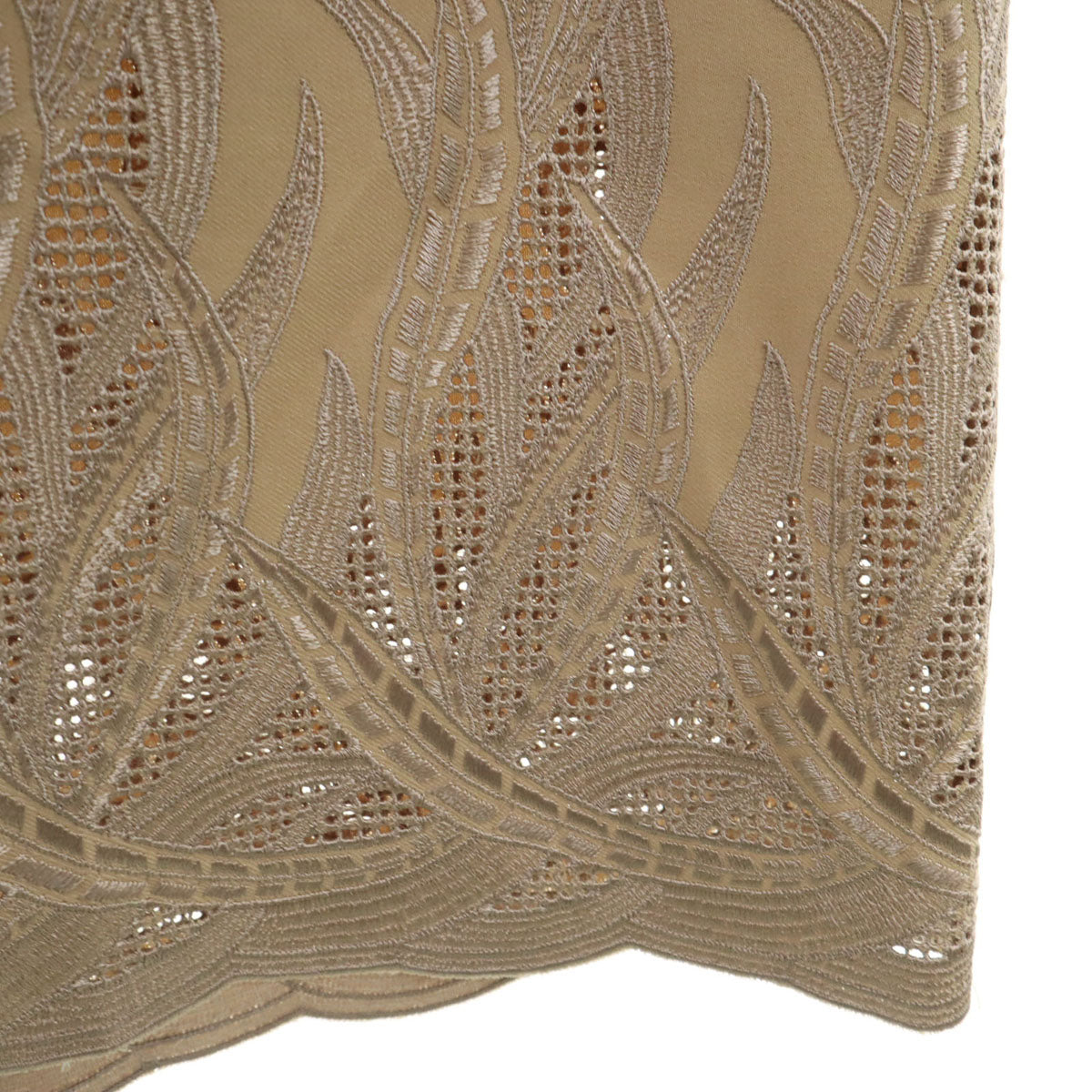 MURAL ミューラル 未使用 総柄 半袖 刺繍 ロングワンピース 1 ベージュ タグ付き レディース