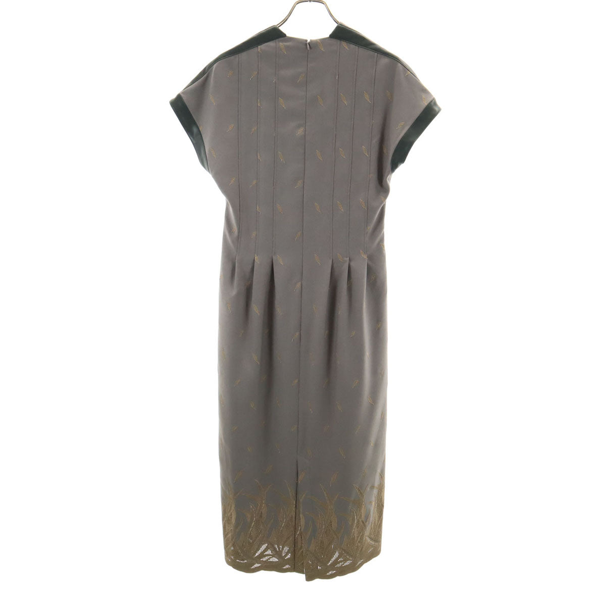 MURAL ミューラル 未使用 総柄 半袖 刺繍 ロングワンピース 1 グレー タグ付き レディース