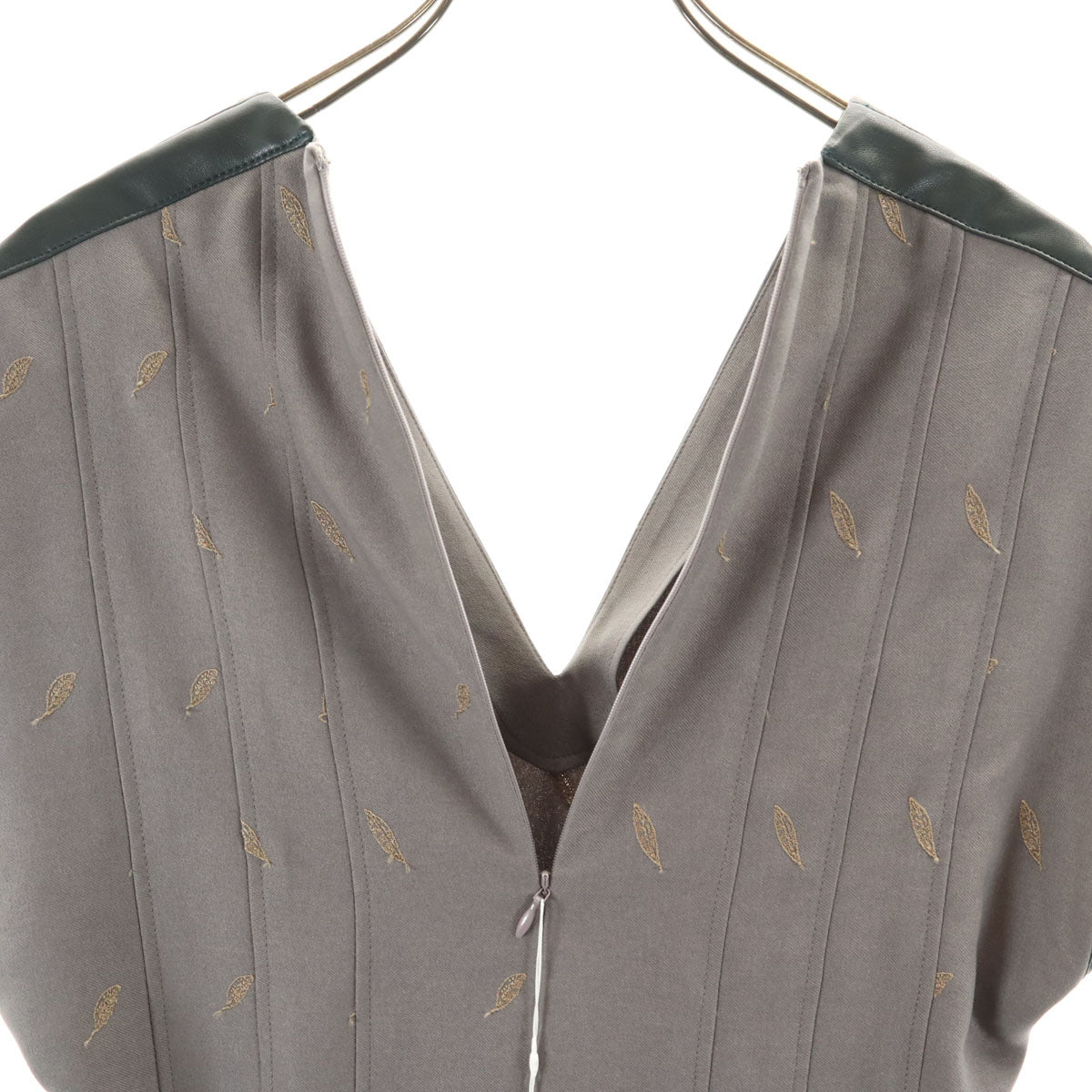 MURAL ミューラル 未使用 総柄 半袖 刺繍 ロングワンピース 1 グレー タグ付き レディース