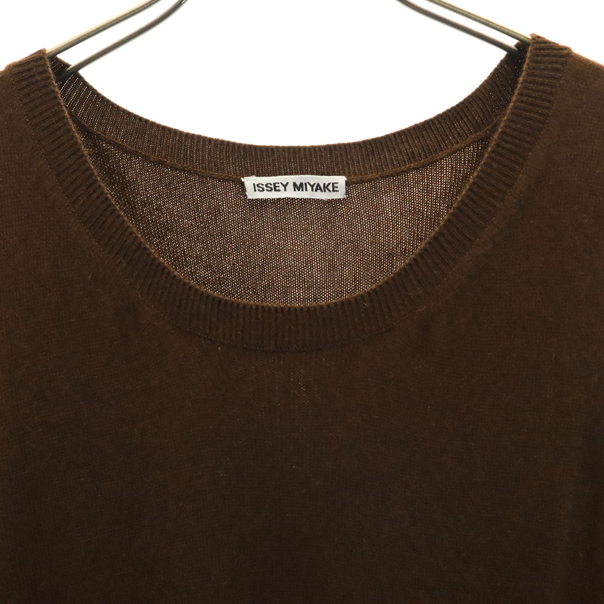 ISSEY MIYAKE イッセイミヤケ 90s シルクブレンド オールド ノースリーブ ニット ワンピース M ブラウン レディース