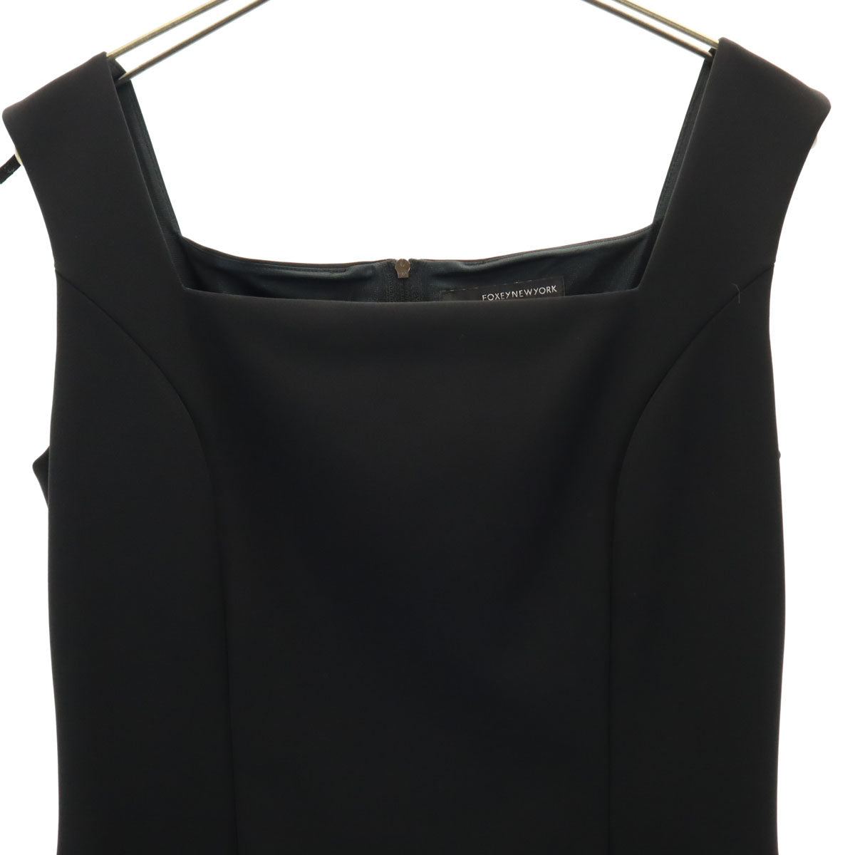 FOXEY NEW YORK フォクシーニューヨーク 日本製 ノースリーブ ワンピース 42 ブラック レディース