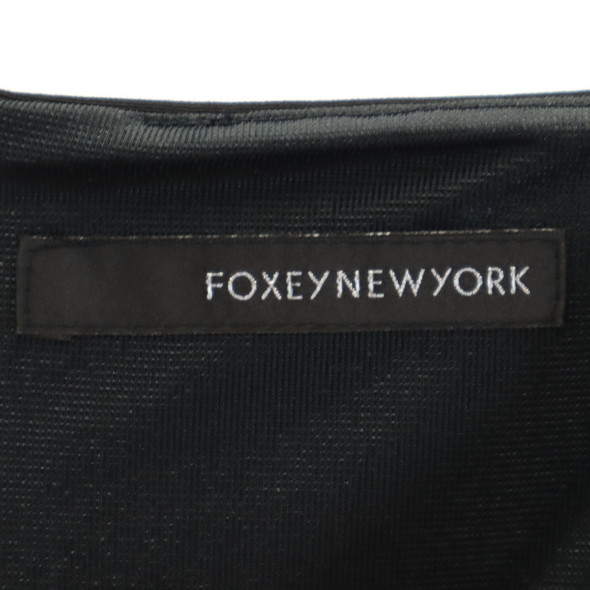 FOXEY NEW YORK フォクシーニューヨーク 日本製 ノースリーブ ワンピース 42 ブラック レディース