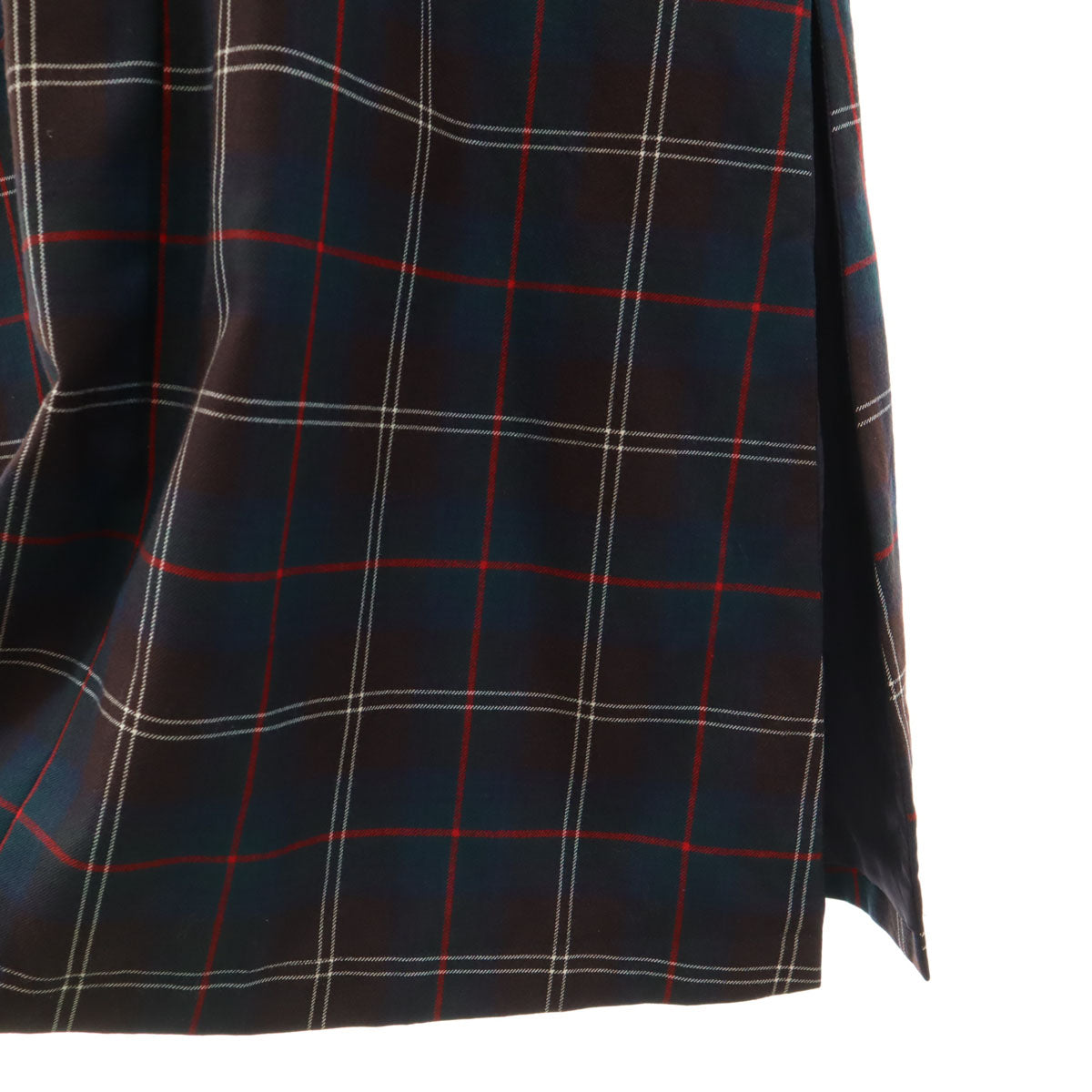 JUNYA WATANABE COMME des GARCONS ジュンヤワタナベコムデギャルソン オールド チェック柄 長袖 チャイナ ロングワンピース ブラウン系 レディース