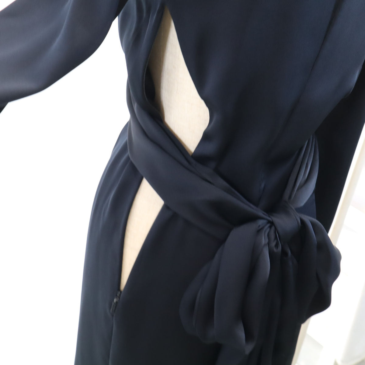 GUCCI グッチ イタリア製 シルク 長袖 ミニ シャツワンピース 38 黒 レディース