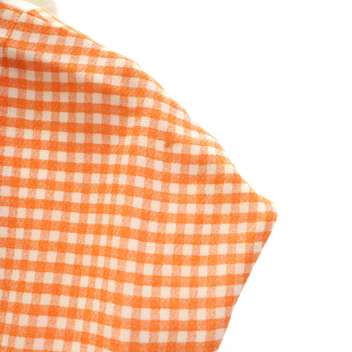 Mademoiselle Dior マドモアゼル ディオール 90s オールド ギンガムチェック柄 フレンチスリーブ ミニワンピース M オレンジ レディース