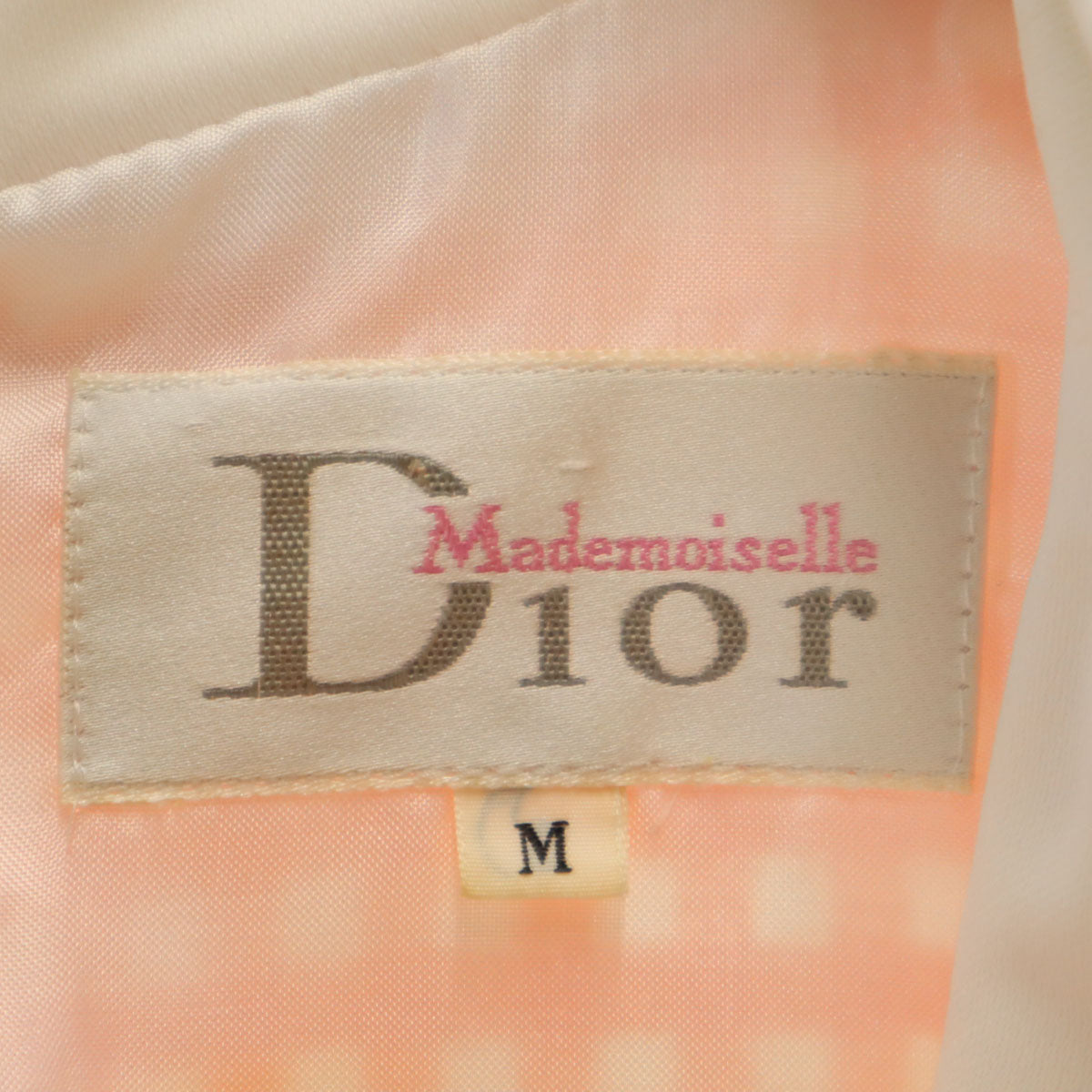 Mademoiselle Dior マドモアゼル ディオール 90s オールド ギンガムチェック柄 フレンチスリーブ ミニワンピース M オレンジ レディース