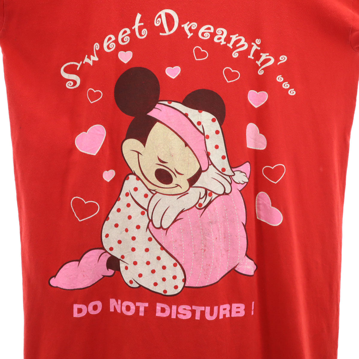 MICKEY UNLIMITED ミッキー アンリミテッド 90s オールド 半袖 Tシャツ 赤 ミッキーマウス レディース