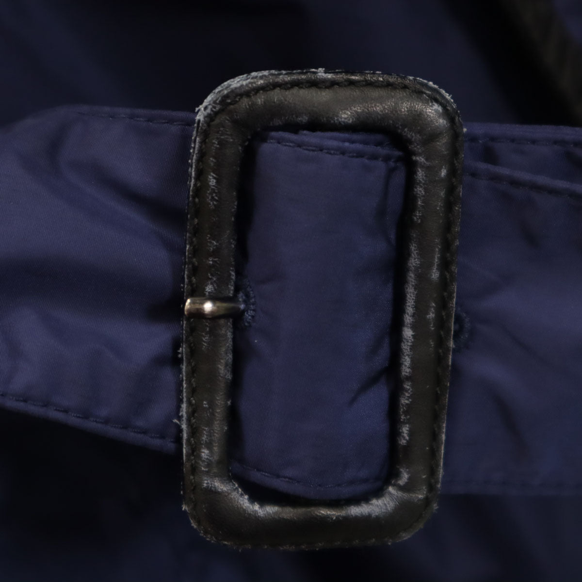 PRADA プラダ オープンカラー ナイロン コート 48 ネイビー系 メンズ