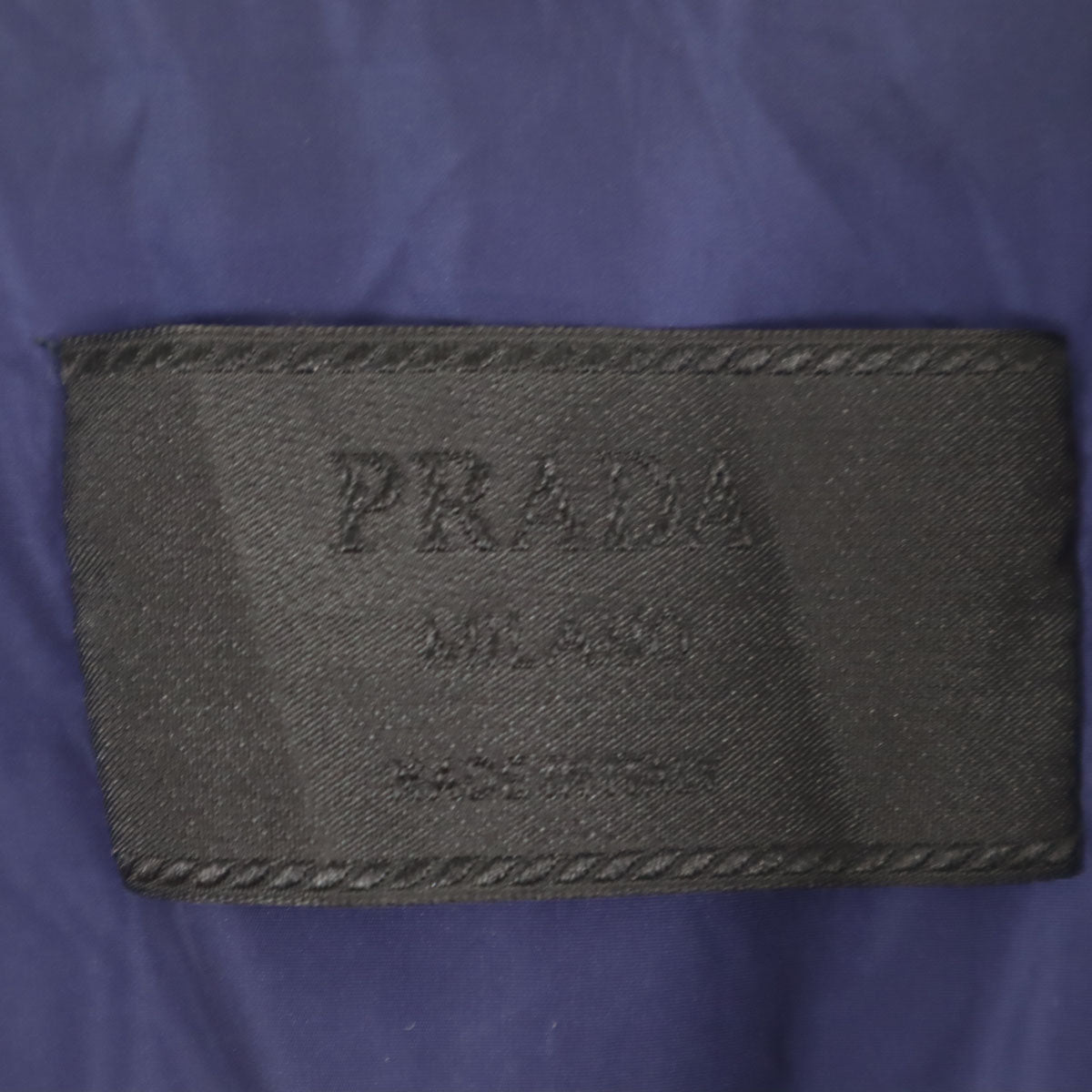 PRADA プラダ オープンカラー ナイロン コート 48 ネイビー系 メンズ